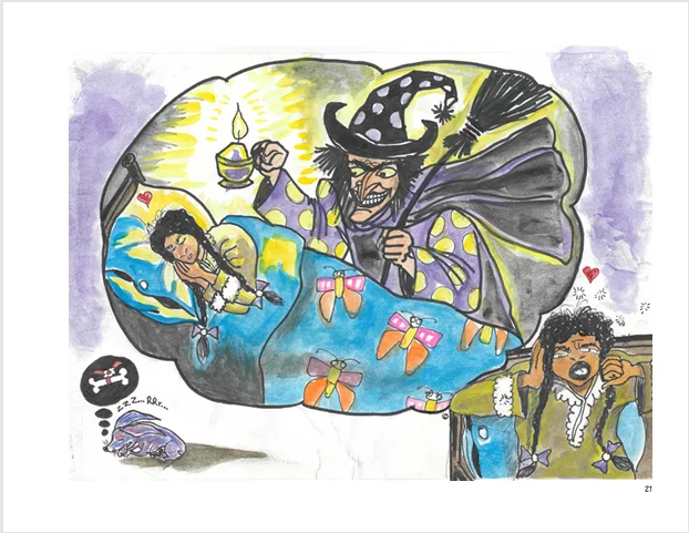 The imaginary witch from the sisters' tales